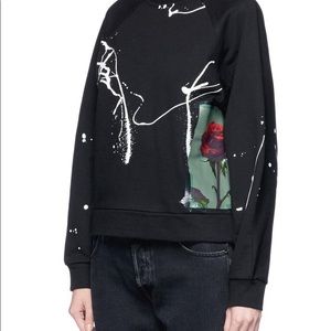PROENZA SCHOULER rose print splatter sweatshirt S